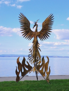 Große Phoenix Garten Skulptur